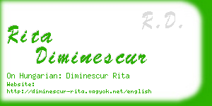 rita diminescur business card